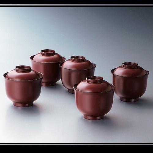 北市漆器 KZ2163 手塗うるし小吸椀揃（朱） 【お取寄せ商品】【汁碗】