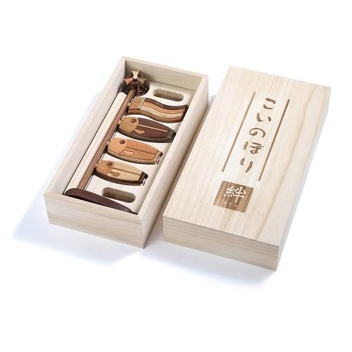 TOY-KOI-L 木製 鯉のぼり 絆（大） 桐箱入り 天然木 ササキ工芸【送料