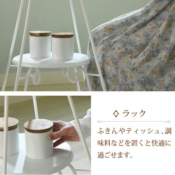 【入荷未定】ジェイケイプラン IRI-0051-WH カフェテーブル 丸 テーブル 幅60cm 高さ70 棚付き　ホワイト　メーカー直送品　同梱／代引不可_3