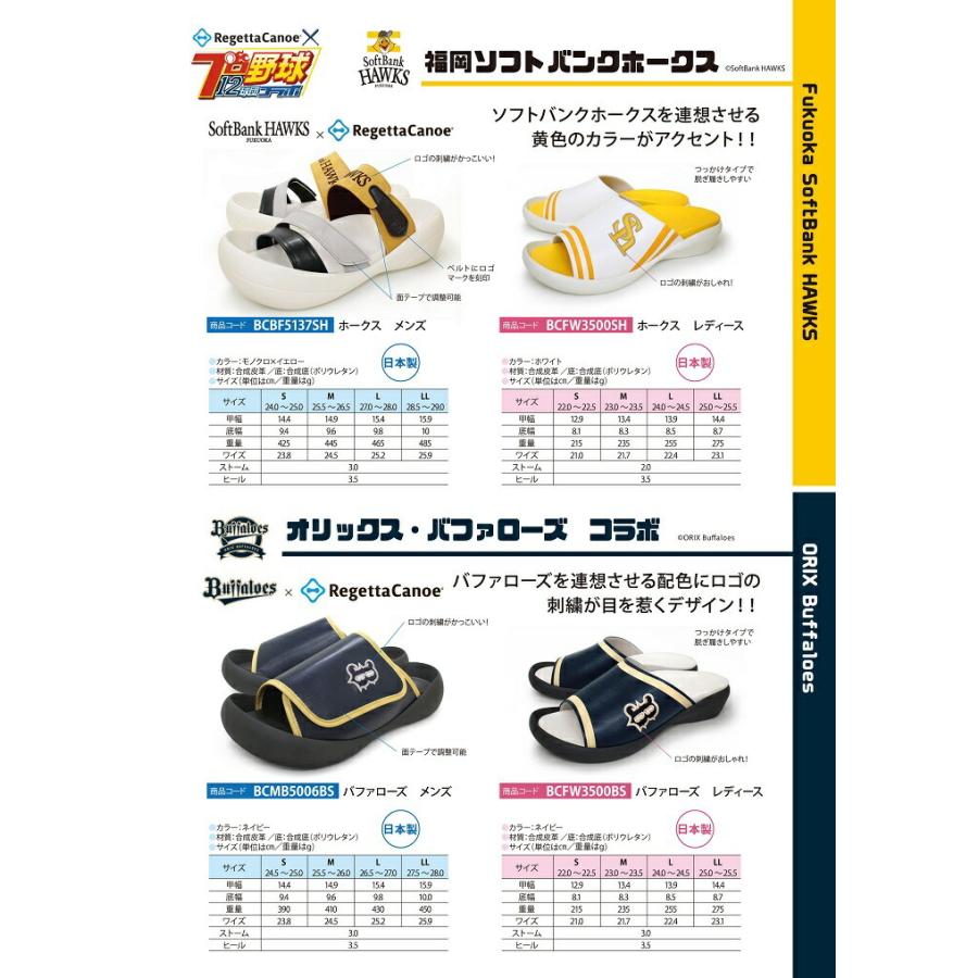 福岡ソフトバンクホークス リゲッタカヌー メンズ サンダル モノクロX