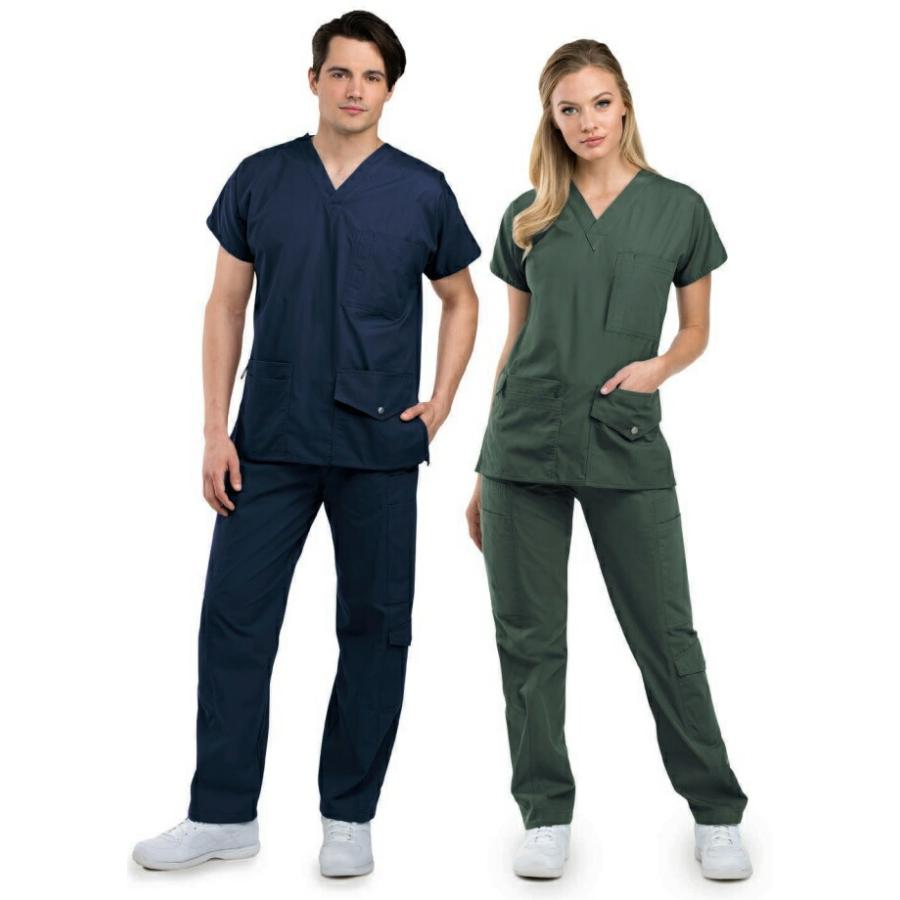 Z1016 UNISEX 7ポケット カーゴパンツ レギュラー丈 スクラブ XXS〜L