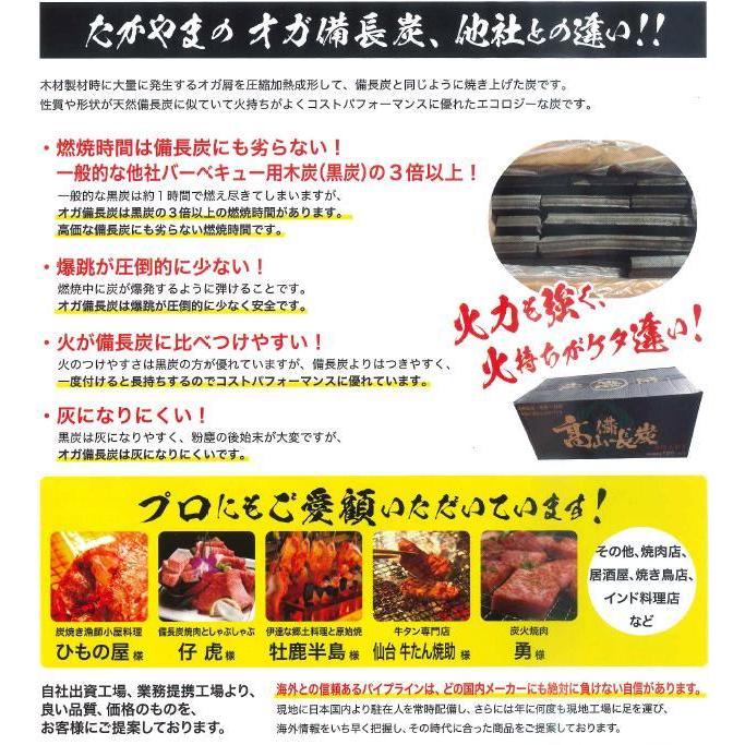たかやま オガ備長炭 王様の炭 箱入り インドネシア産 3kg【お取り寄せ
