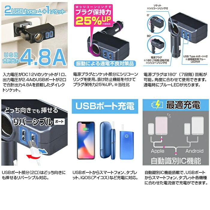 F310 フィット ダイレクトソケット 2USB セイワ SEIWA F-310【お F310 フィット ダイレクトソケット 2USB セイワ SEIWA F-310【お