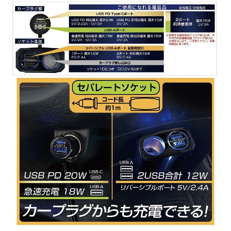 KX-229 セパレートソケット 2USB-PD20W カシムラ kashimura KX-229 セパレートソケット 2USB-PD20W カシムラ kashimura