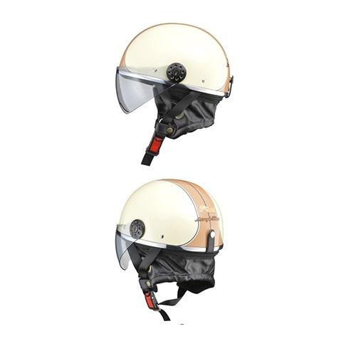 LEAD O-ONE ハーフ ヘルメット アイボリー/ブラウン フリー(57〜60cm