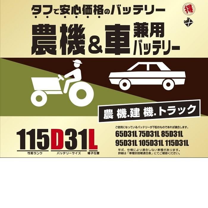 期間限定セール ブロード 農機・建機・車兼用バッテリー 115D31L 