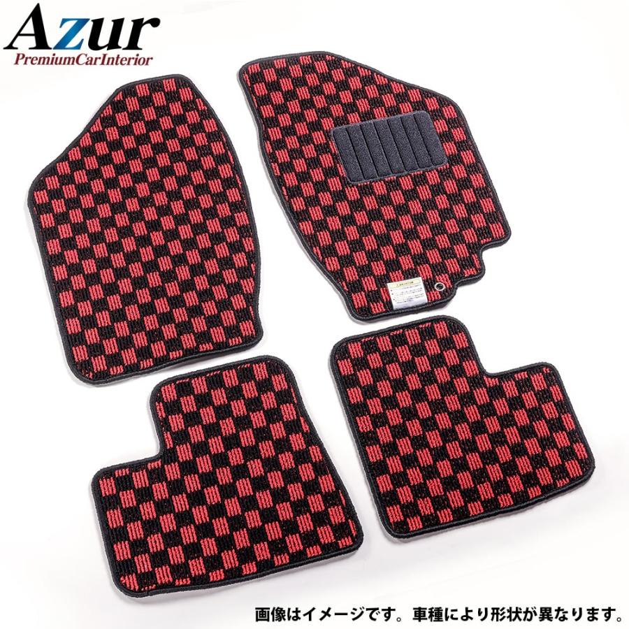 Azur フロアマット チェック柄 レッド エブリイワゴン DA52W,DA61W,62W