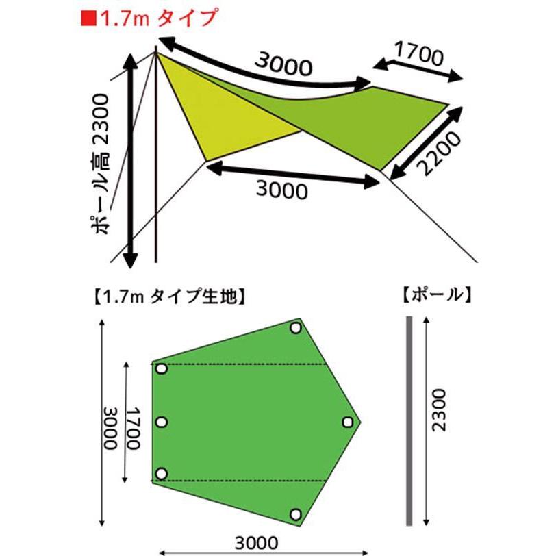 ブラームス CSP-1.7 カーサイドペンタゴン カーサイドタープ 1.7M