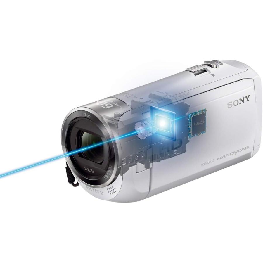 SONY（ソニー） 新品 ビデオカメラ Handycam HDR-CX470 ホワイト 内蔵