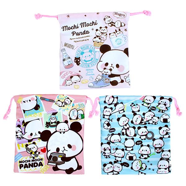 期間限定 最安値挑戦 メール便2個以上送料無料 もちもちぱんだ 巾着 3枚セット 通園 通学 コップ袋 キッズ 入園入学 女の子 パンダ ピンク ゆるキャラ Columbiatools Com