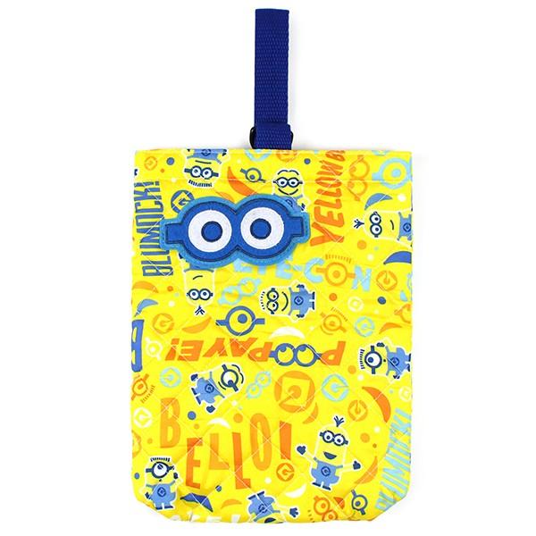 刺繍可 新柄 Minion お名前ワッペン付き キッズ キルト シューズバッグ ミニオン ミニオンズ 名入れ