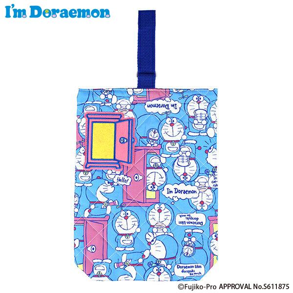 刺繍可 バーゲンセール 新柄 I#039;m Doraemon ドラえもん キルトシューズケース お名前ワッペン付き キッズ シューズバッグ 爆売り 男の子 名入れ 女の子