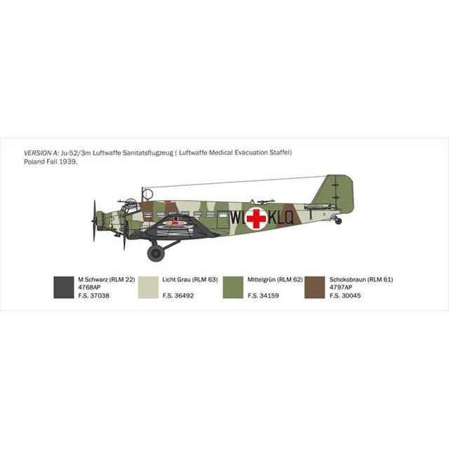 イタレリ 1/72 WW2 ドイツ軍 ユンカース Ju-52.3m輸送機 プラモデル IT0102 |  | 03