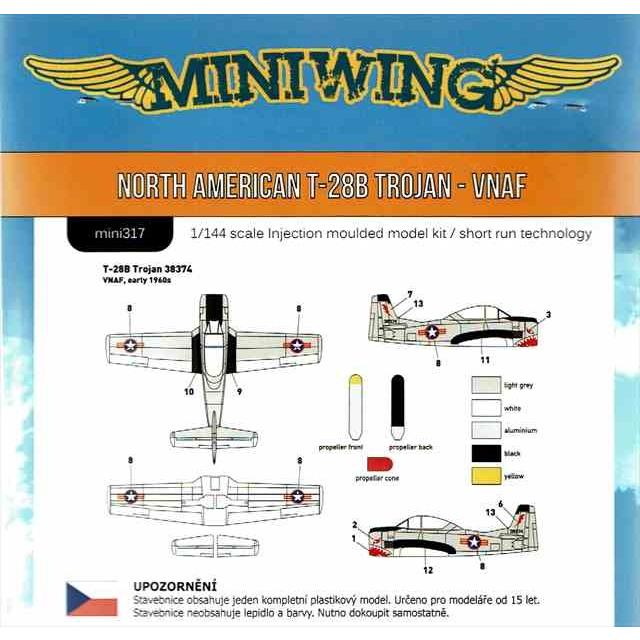 ミニウイング 1/144 ノースアメリカン T-28B トロージャン・南ベトナム空軍 袋パッケージ プラモデル mini317 | 