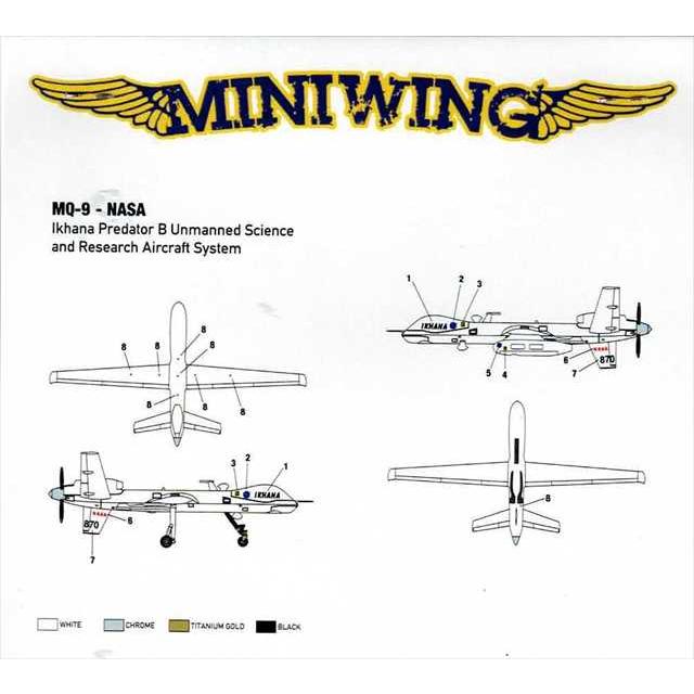 ミニウイング 1/144 MQ-9 プレデター B 「NASA」　袋パッケージ プラモデル mini356 |  | 02