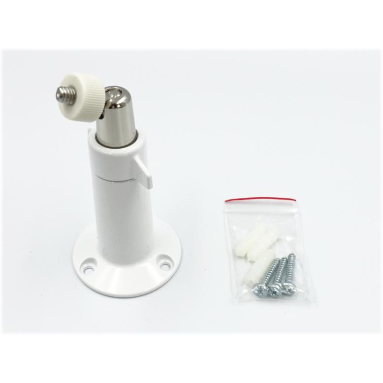 防犯カメラ用 アルミ製ブラケット金具（ホワイト） 壁面や天井面に