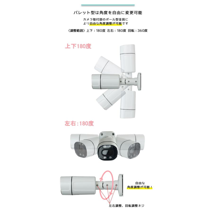 防犯カメラ （選べる2色）PoE48V給電屋外防雨バレット型監視カメラ 500