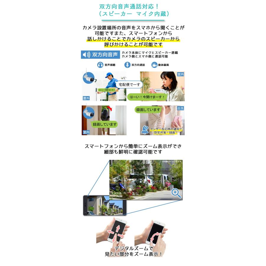 AIセンサーライト機能付 WiFi防犯カメラ 白色+赤外線LED搭載 屋外対応 ワイヤレス SDカード録画 防水 500万画素 監視カメラ スマホで簡単アクセス KC-12615