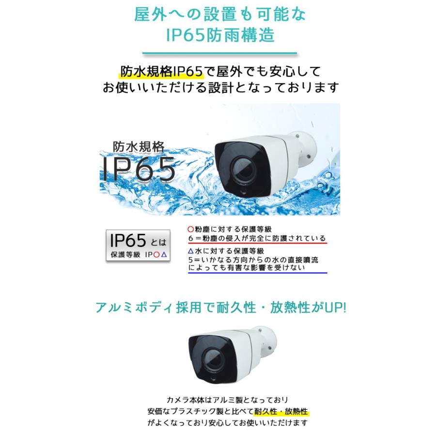 防犯カメラ 屋外防雨バレット型監視カメラ 220万画素 AHD