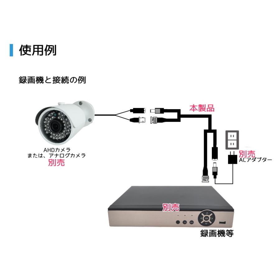 防犯カメラ用 20m(太線タイプ)電源＋映像(BNC) 延長ケーブル BNC
