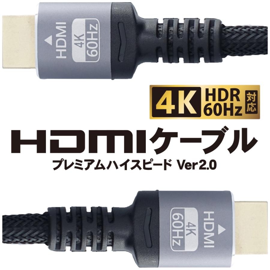 1m HDMIケーブル 4K HDR対応 プレミアムハイスピード Ver2.0 PC テレビ
