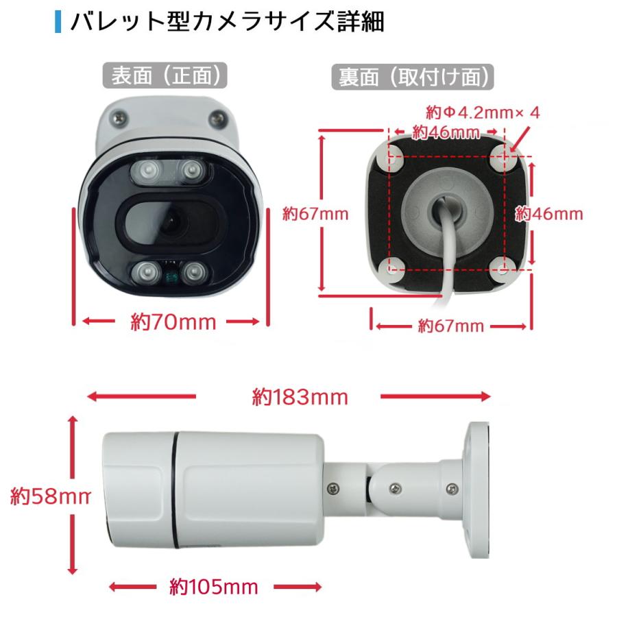500万画素 AIセンサーライト付(白色LED+赤外線LED内蔵)PoE防犯カメラ