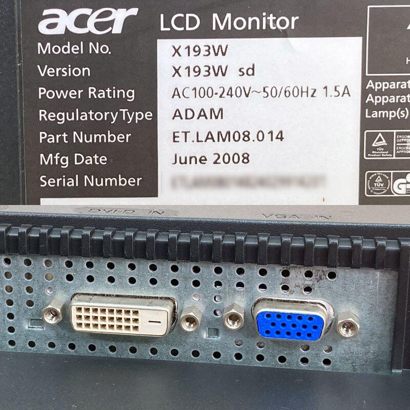 acer（エイサー） 中古 ワイド液晶モニター ☆ Acer X193W 19型ワイド