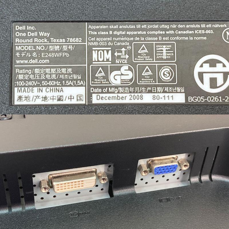 DELL（デル） 中古モニター 24型ワイド 動作確認済 2008年製 ☆ DELL