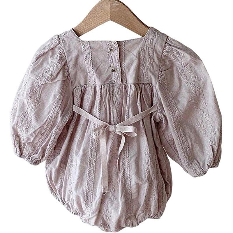 激安 ロンパース 秋冬 子供服 女の子 ガール ベビー バブルスリーブ 刺繍 スクエアネック ベビー服 シューズ Www Cosmopharmaint Com