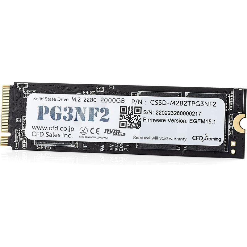 CFD販売 PG3NF2シリーズ 2TB(読み取り最大4950MB/S) M.2 2280 NVMe PCI