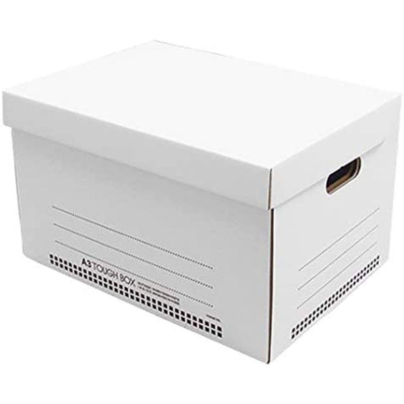 タフボックスＬA3対応ホワイト 10枚セット （文書保存箱 収納ボックス ダンボールボックス ストレージボックス 段ボール 白） - 2