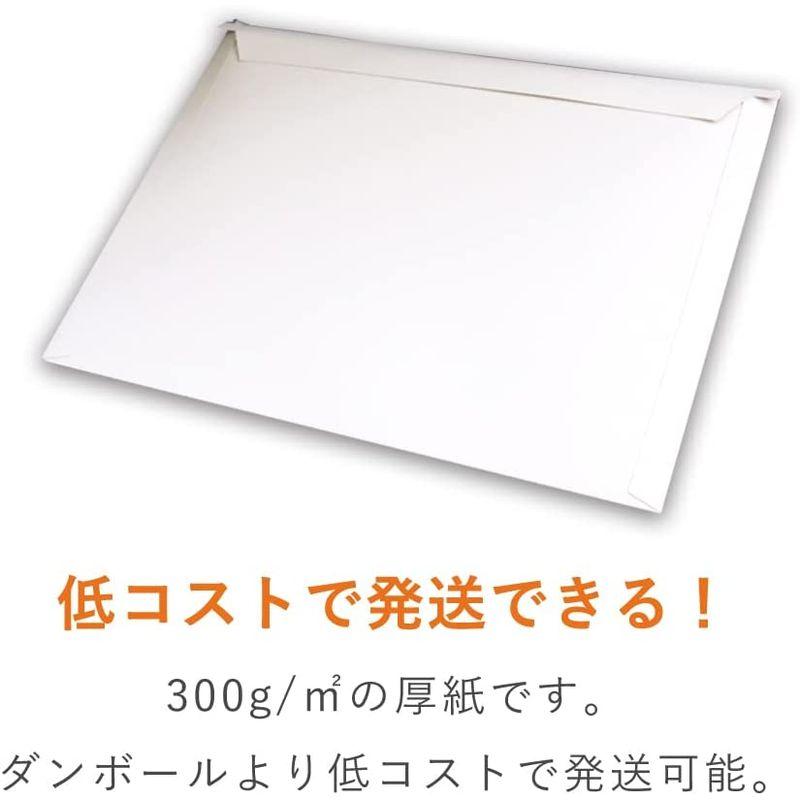 ダンボールワン　厚紙封筒　A4　発送　クリックポスト　角2　ゆうパケット　折返50mm(500枚入り　マチ付　外寸338×248　ジッパー付