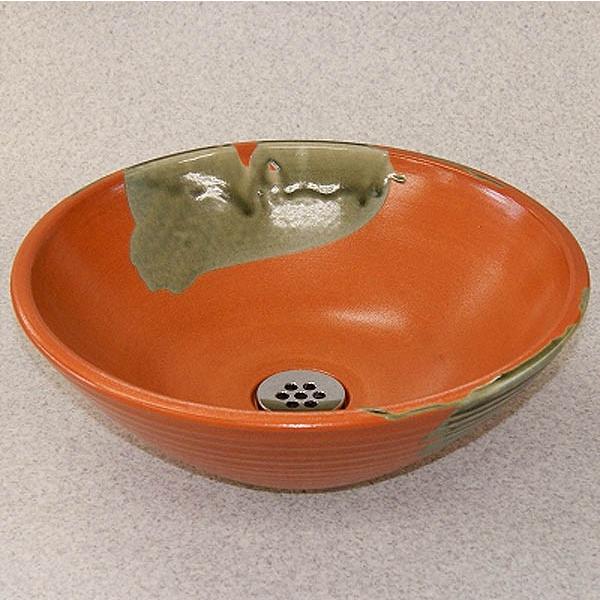 HI-052】信楽焼洗面ボウル！庭先やトイレなどにオススメの手洗い鉢