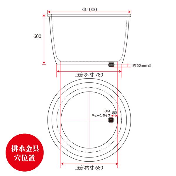 陶器浴槽　MB-01-RB型　直径1400×幅950×高さ600ｍｍ　陶器風呂　信楽焼｜kdd-yafuu-store｜03