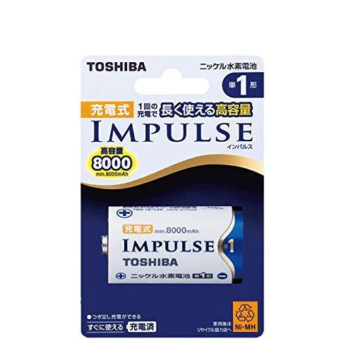 TOSHIBA ニッケル水素電池 充電式IMPULSE 高容量タイプ 単1形充電池(min.8000mAh) 1本 TNH-1A