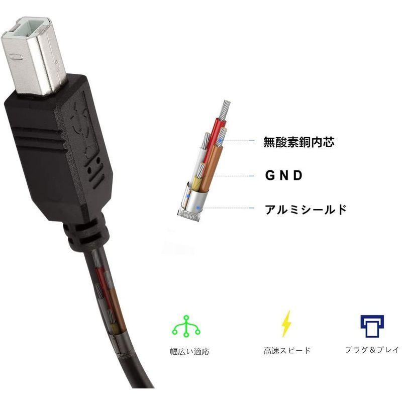 MIDI USB B 変換ケーブル 1.8m 電子キーボード ディオインターフェイス ...
