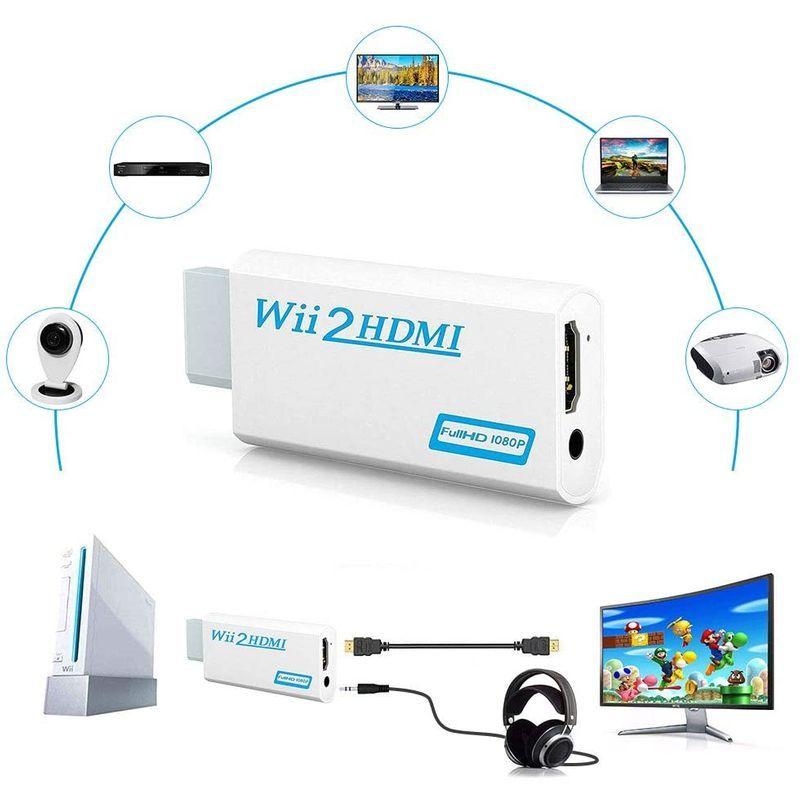最新アイテムMumuxeexee Wii to 720p 480p 3.5 コンバーター HDMI 変換アダ専用 ビデオ出力 480i 1080pに変換  PC用ゲームコントローラー