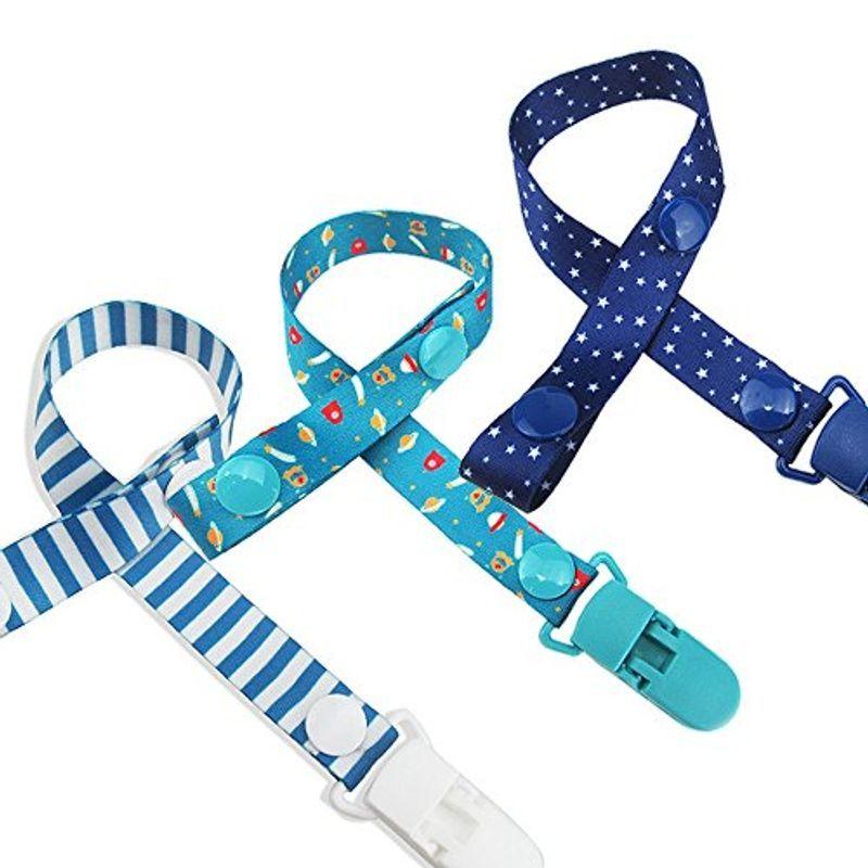 Smt おしゃぶりホルダー おしゃれ おもちゃ ベビーカー ストラップ ベビー 赤ちゃん クリップ 長さ調整可 3本