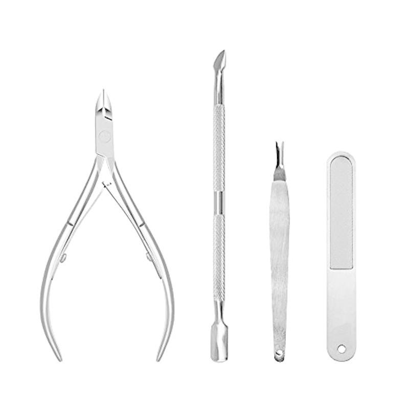79 Off キューティクルニッパー キューティクルプッシャー キューティクルカッター 爪ヤスリ 4点セット 甘皮ケアツール ネイルニッパー 甘皮切り 甘