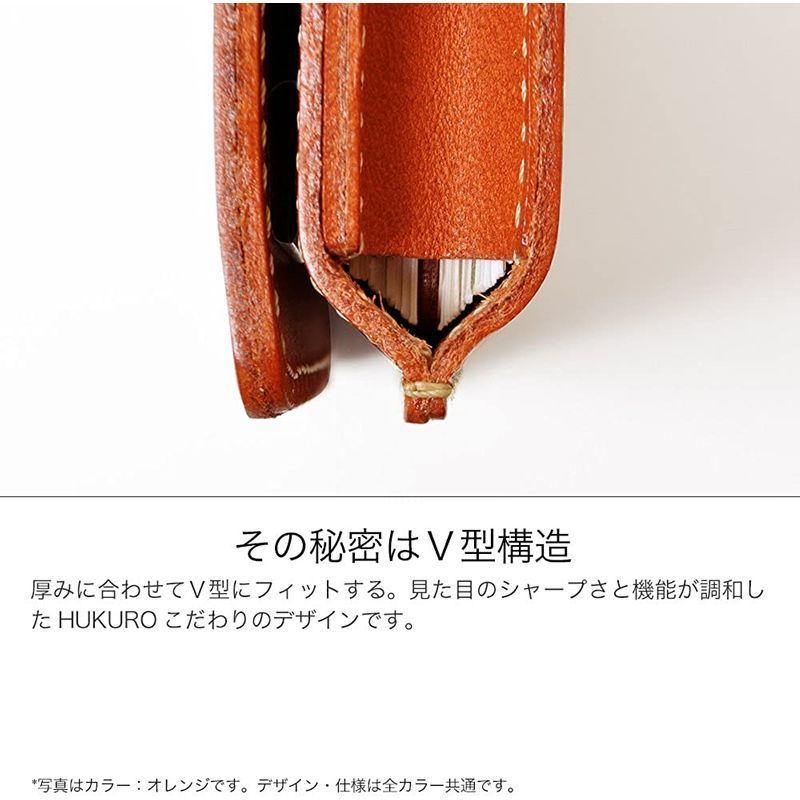 HUKURO 名刺入れ 50枚 H50 カードケース 大容量 革 メンズ 日本製 オレンジ｜kdline｜03
