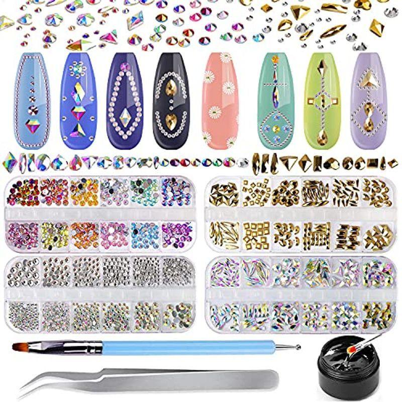国内正規総代理店アイテム ネイルアート Biutee ネイルラインストーン 4ケースセット クリスタル Ab ラインストーン ネイル グリッターのダイヤモンド カラーラインストーン Www Threeriversofs Com