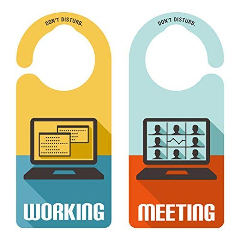 Doorsignshop ドアノブサインプレート Working Meeting 1187 ドアノブプレート単体 レビュー高評価のおせち贈り物