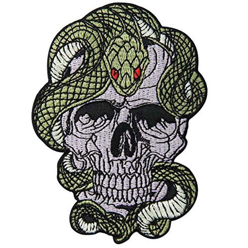 ヘビと頭蓋骨刺繍のバッジのアイロン付けまたは縫い付けるワッペン :20211231214106-00613:ケーディーラインストア - 通販 -  Yahoo!ショッピング