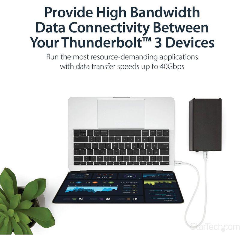 StarTech.com Thunderbolt 3 ケーブル (40Gbps) 0.5m ホワイト USB Type-C/DisplayP｜kdline｜08