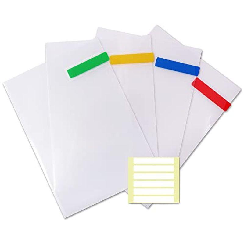 色で分かるクリアファイル 色分け クリアホルダー 透明 付箋 整理 見出し 目印 ビビット4枚セット ケーディーラインストア 通販 Yahoo ショッピング