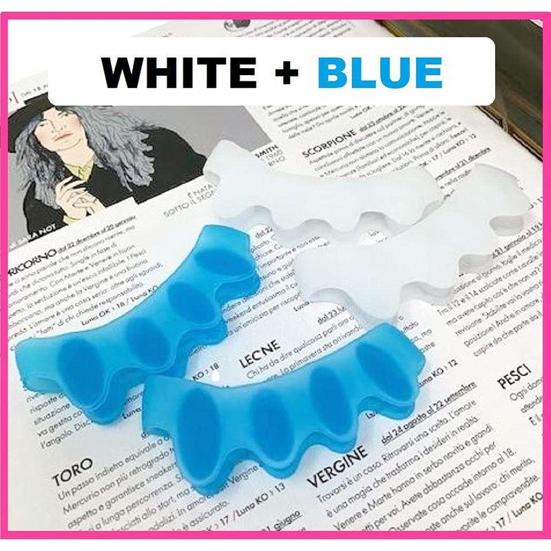 Reonas 足指セパレーター 足指 広げる 足指 ひらき フットネイル シリコン素材 2ペア4個入男女兼用 ブルー ホワイト 009 ケーディーラインストア 通販 Yahoo ショッピング