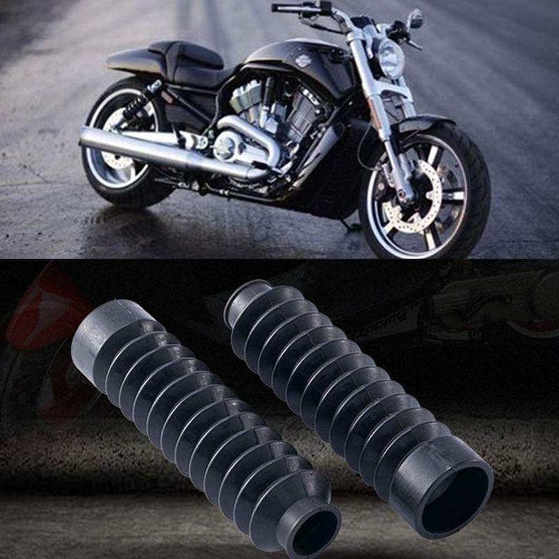 オートバイ フォーク ブーツ ゴム 調節可能 ブラック ダートバイク用 ATV用 2個 フレキシブル カバー