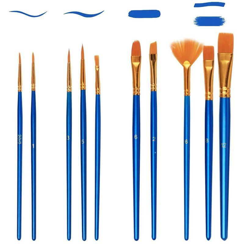 アクリル絵の具 筆 Yihuale 多用途 面相筆 ナイロン絵筆 ペイントブラシ 水彩画プラモデル 塗装十本セット 日本画 ブルー ケーディーラインストア 通販 Yahoo ショッピング