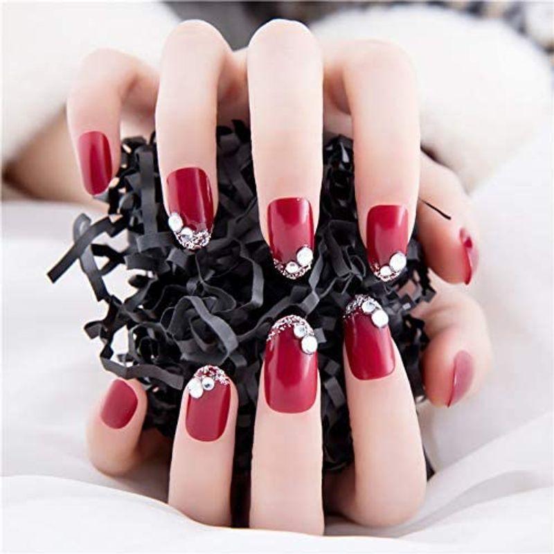 24枚入り ３d可愛い飾り ディープな赤のキラキラネイル ケーディーラインストア 通販 Yahoo ショッピング