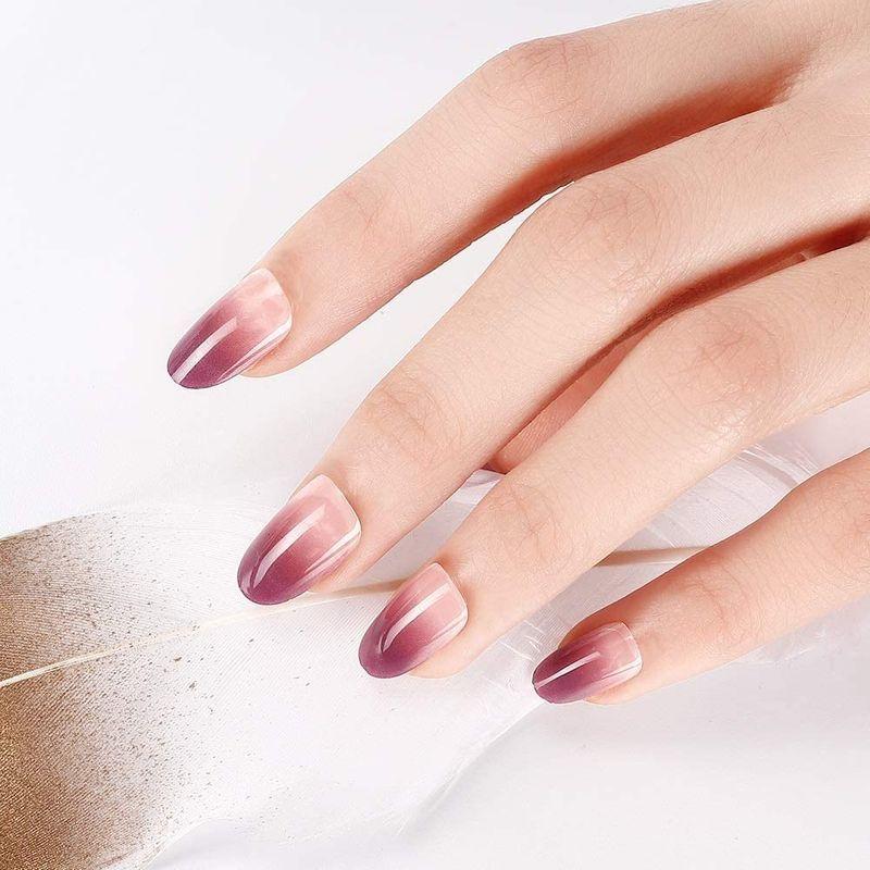 Liarty 24pcs 夢幻 粉紫 グラデーション ネイルチップ ショート 人気 夏 つけ爪 優雅ネイル かわいい 花嫁ネイル ケーディーラインストア 通販 Yahoo ショッピング